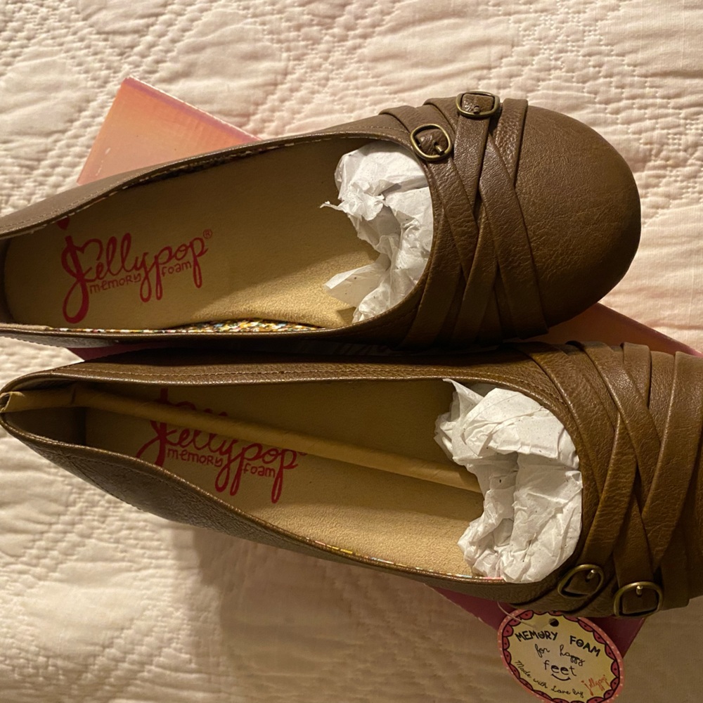 Jelly pop brown flats